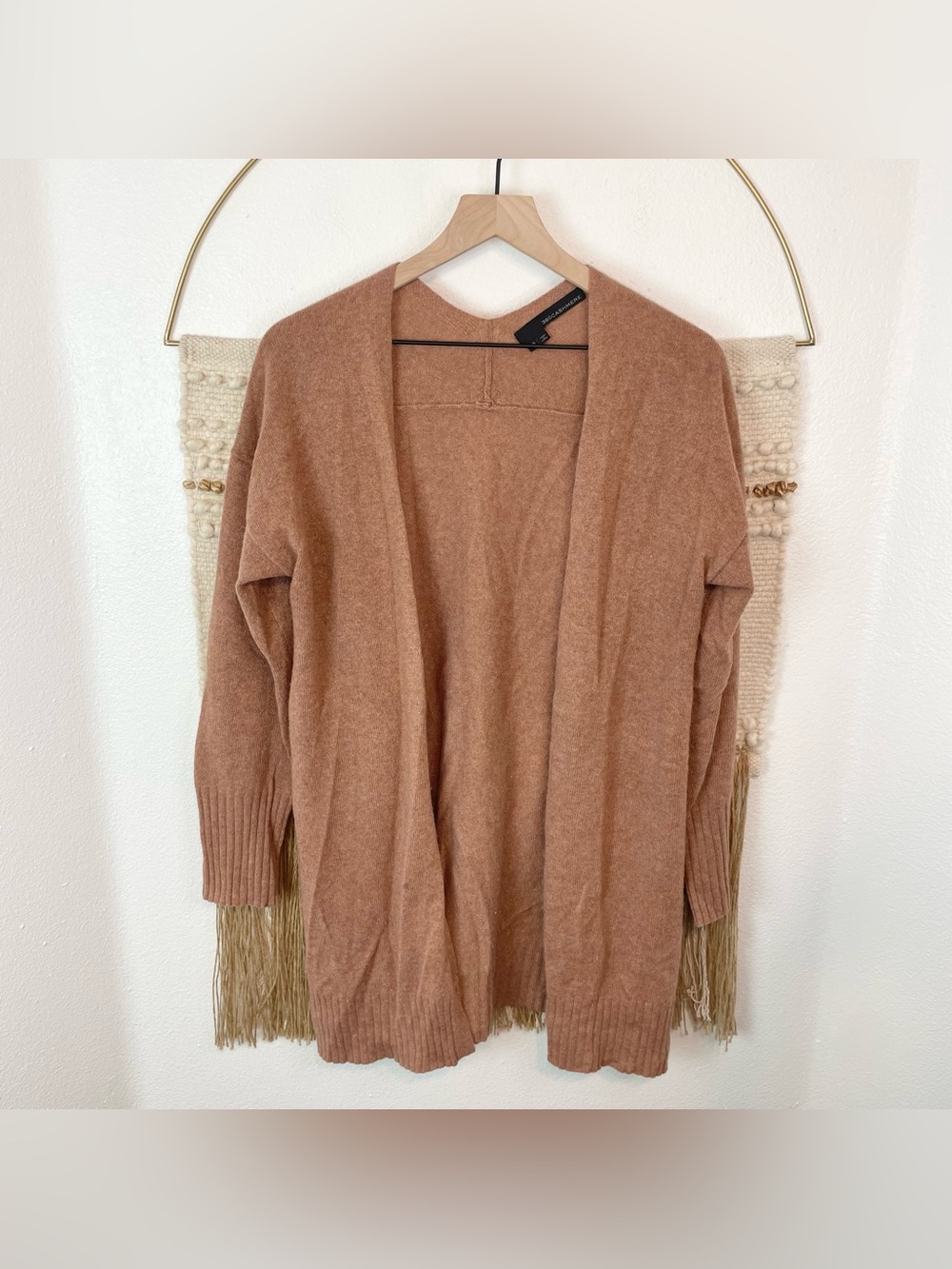 360 Cashmere Rust Colored Long Cardigan Size XS